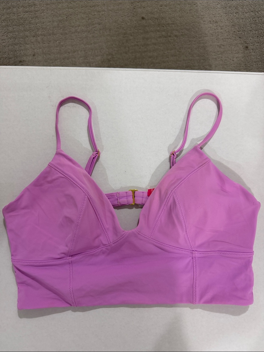 VICTORIA’S SECRET size L Women’s Pink Longline swim top Bralette – Soft Support